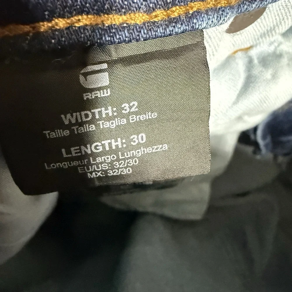 G-Star Raw‎ 3301 Regular Tapered Jeans Mens 32x30 Crazy Wash Stretch Button Fly